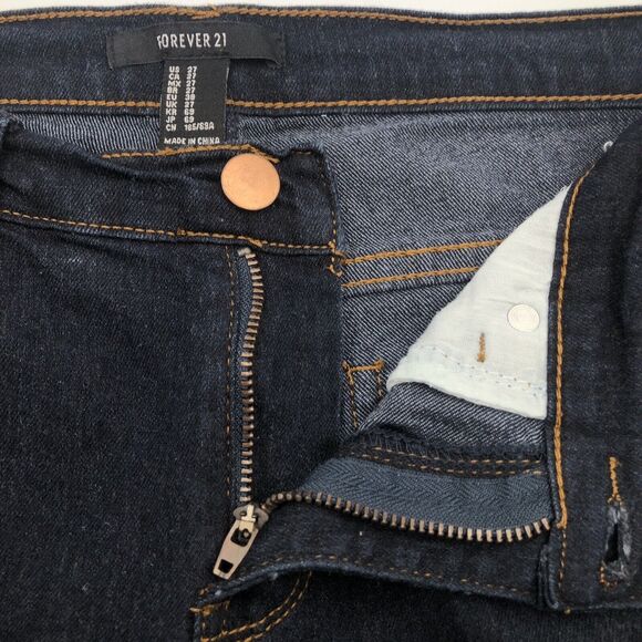 Forever 21 Womens Straight Skinny Ankle Jeans Size 27 Dark Wash Classic Chic - Picture 7 of 10